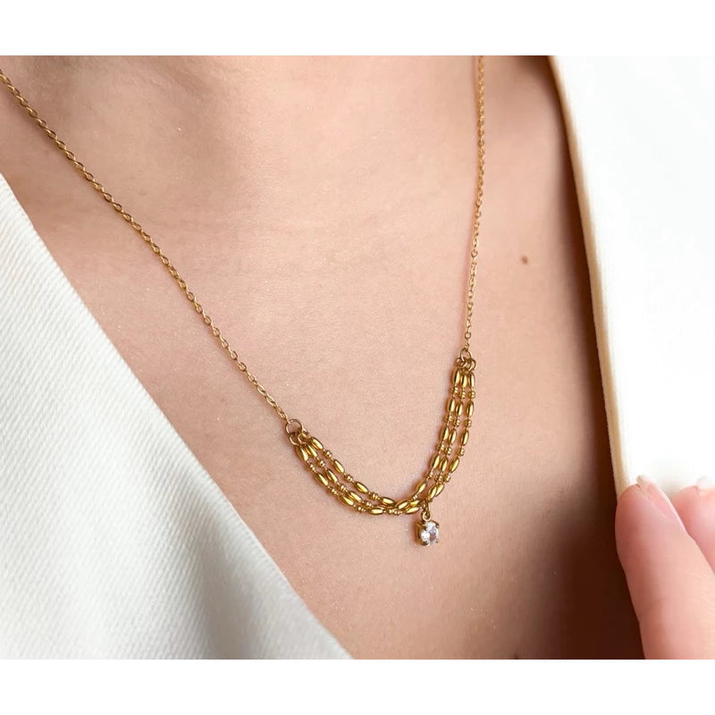 BEAUTY VESSEL 18k Gold plated Dainty Jewelry Link Chain Necklace