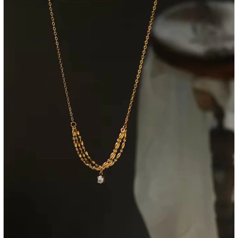 BEAUTY VESSEL 18k Gold plated Dainty Jewelry Link Chain Necklace