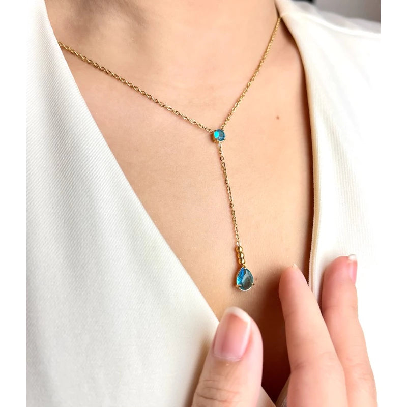 BEAUTY VESSEL 18k Blue Drop Necklace