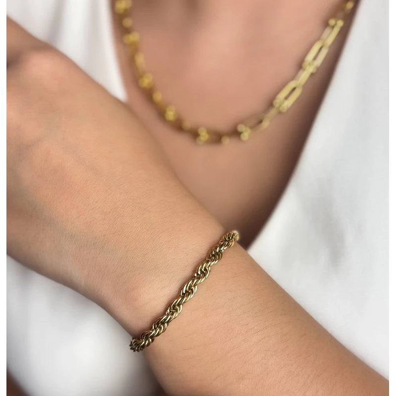 BEAUTY VESSEL 18k Gold Plated Gold Chain Bracelet