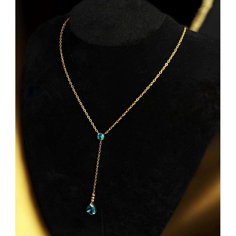 BEAUTY VESSEL 18k Blue Drop Necklace