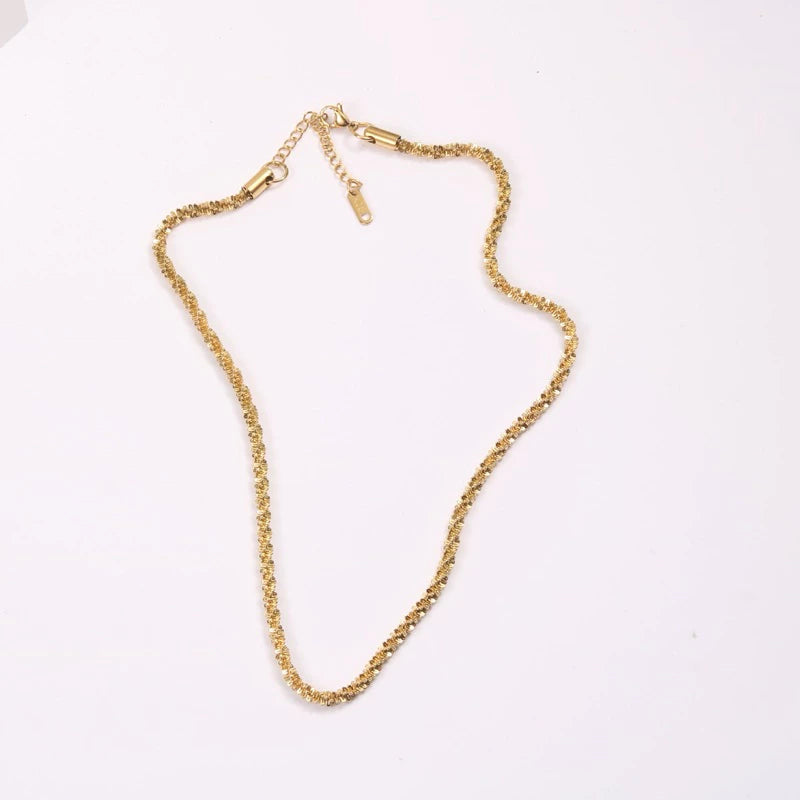 BEAUTY VESSEL 18k Gold-Plated Shiny Twisted Necklace Chain