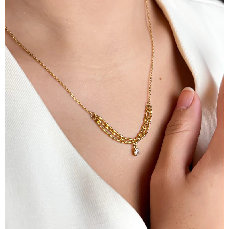 BEAUTY VESSEL 18k Gold plated Dainty Jewelry Link Chain Necklace
