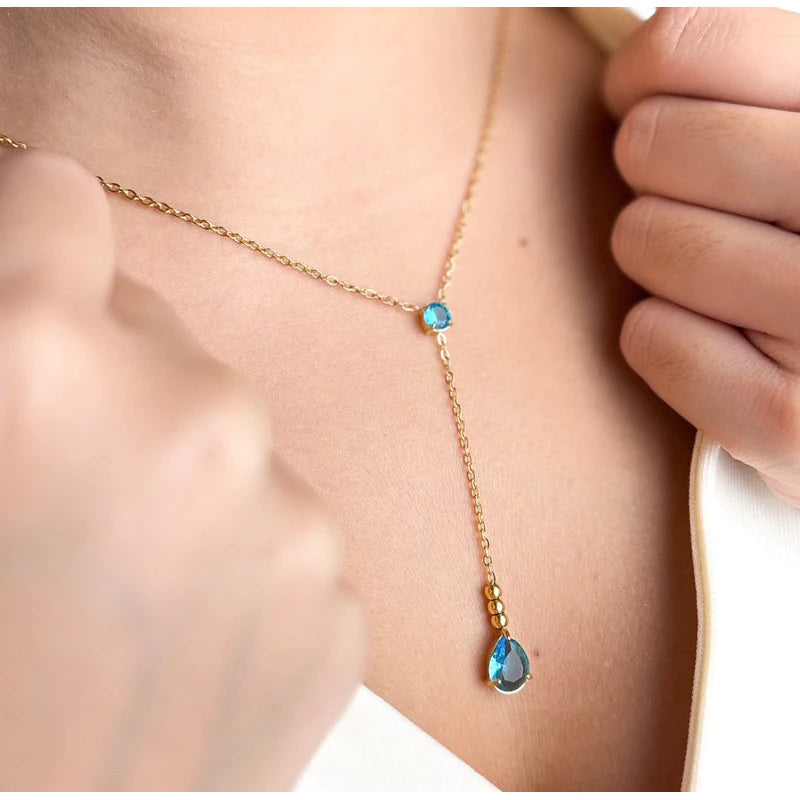 BEAUTY VESSEL 18k Blue Drop Necklace